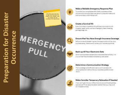 Preparation for disaster occurrence response plan ppt powerpoint presentation portfolio ideas