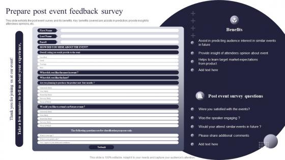 Prepare Post Event Feedback Survey Post Event Tasks Ppt Powerpoint Presentation Portfolio Format