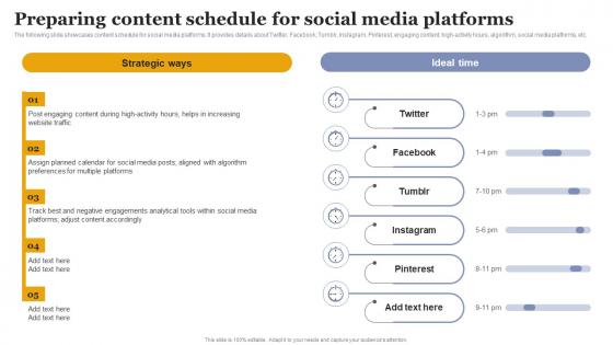 Preparing Content Schedule For Social Media Increasing Business Sales Through Viral Marketing