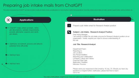 Preparing Job Intake Mails From ChatGPT Unlocking Potential Of Recruitment ChatGPT SS V