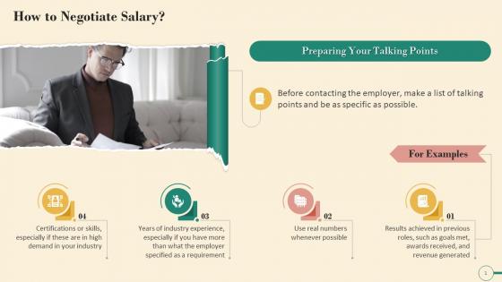 Preparing Talking Points As A Salary Negotiation Tip Training Ppt