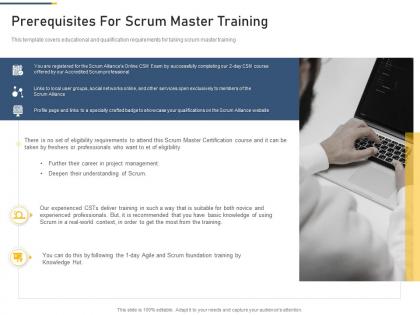 Prerequisites for scrum master training professional scrum master training proposal it ppt themes
