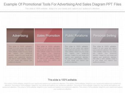 Present example of promotional tools for advertising and sales diagram ppt files