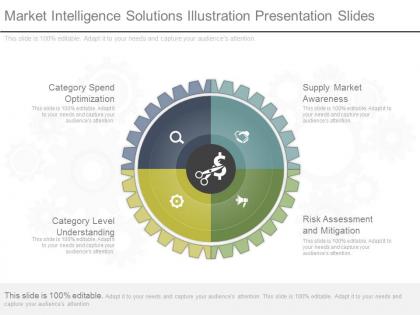 Present market intelligence solutions illustration presentation slides