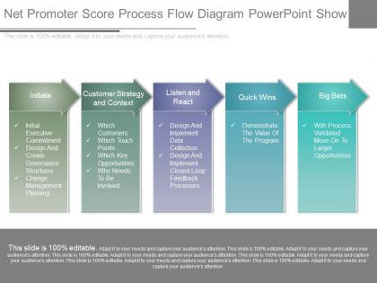 Present net promoter score process flow diagram powerpoint show