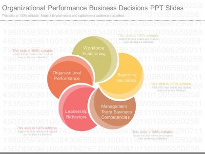 Present organizational performance business decisions ppt slides