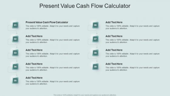 Present Value Cash Flow Calculator In Powerpoint And Google Slides Cpb