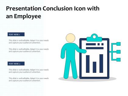 Presentation conclusion icon with an employee