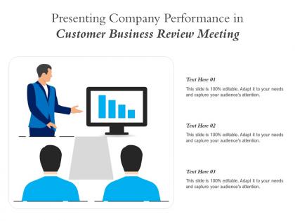 Presenting company performance in customer business review meeting