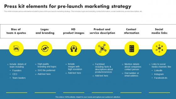 Press Kit Elements For Pre Launch Marketing Strategy