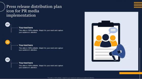 Press Release Distribution Plan Icon For PR Media Implementation