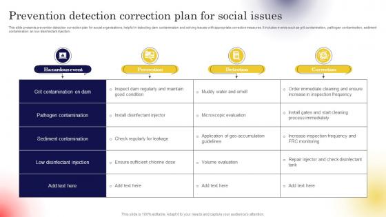 Prevention Detection Correction Plan For Social Issues