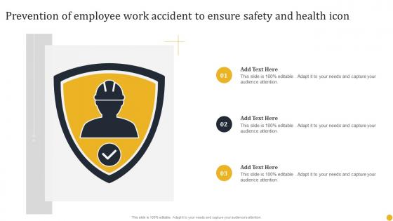 Prevention Of Employee Work Accident To Ensure Safety And Health Icon