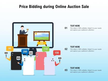 Price bidding during online auction sale