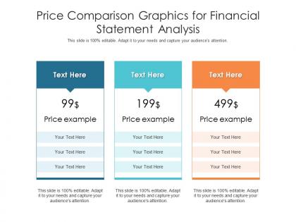 Price comparison graphics for financial statement analysis infographic template