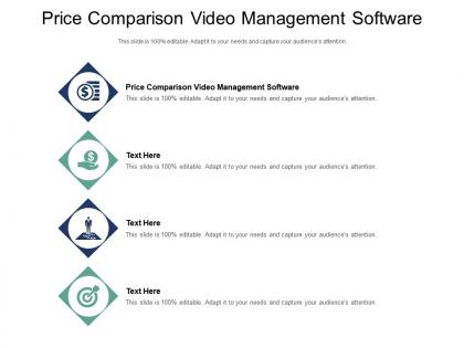 Price comparison video management software ppt powerpoint presentation ideas icons cpb