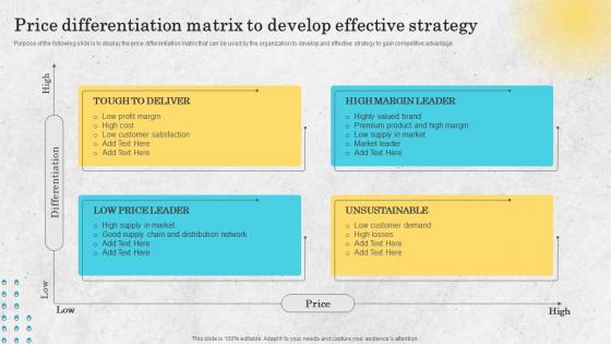 Price Differentiation Matrix To Develop Effective Strategy Strategy SS