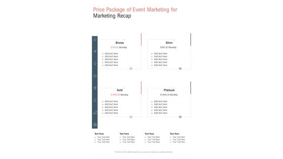 Price Package Of Event Marketing For Marketing Recap One Pager Sample Example Document