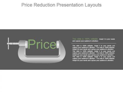 Price reduction presentation layouts