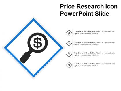 Price research icon powerpoint slide