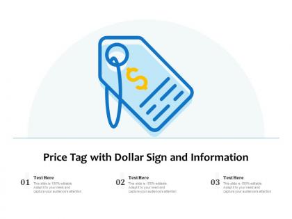 Price tag with dollar sign and information