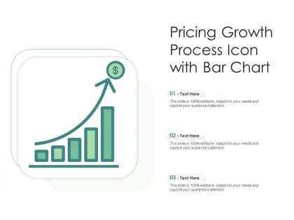 Pricing growth process icon with bar chart
