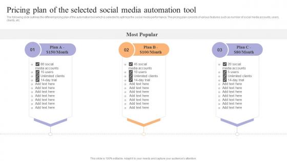 Pricing Plan Of The Selected Social Media Achieving Process Improvement Through Various