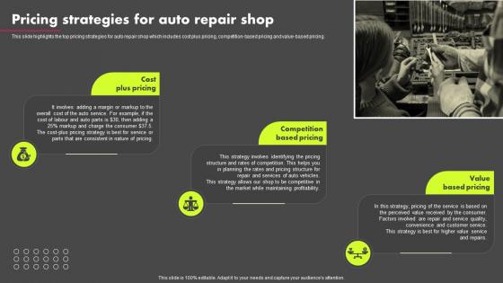 Pricing Strategies For Auto Repair Shop Auto Repair Shop Business Plan BP SS