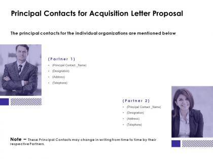 Principal contacts for acquisition letter proposal team ppt powerpoint slides