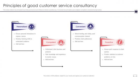 Principles Of Good Customer Service Consultancy