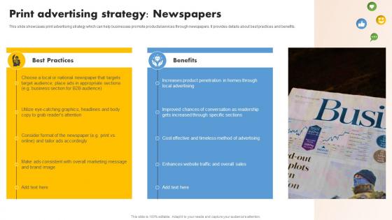 Print Advertising Strategy Newspapers Media Planning Strategy A Comprehensive Strategy SS