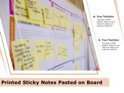 Printed sticky notes pasted on board