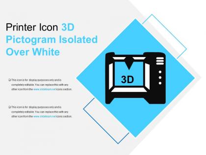 Printer icon 3d pictogram isolated over white