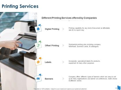Printing services digital printing ppt powerpoint presentation file shapes