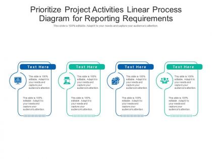 Prioritize project activities linear process diagram for reporting requirements infographic template