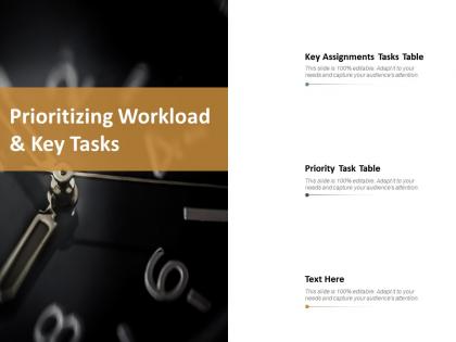 Prioritizing workload and key tasks ppt slides visual aids