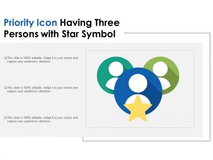 Priority icon having three persons with star symbol