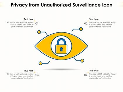 Privacy from unauthorized surveillance icon