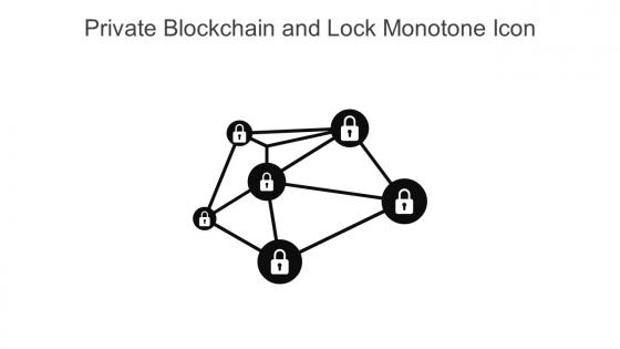Private Blockchain And Lock Monotone Icon In Powerpoint Pptx Png And Editable Eps Format