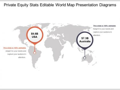 Private equity stats editable world map presentation diagrams