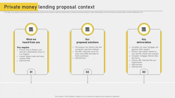 Private Money Lending Proposal Context Housing Loan Mortgage Service Proposal