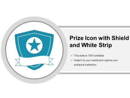 Prize icon with shield and white strip