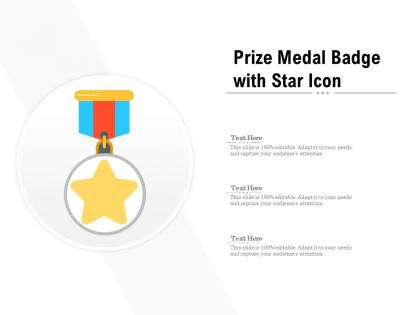 Prize medal badge with star icon