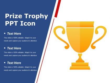 Prize trophy ppt icon presentation deck