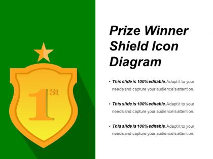 Prize winner shield icon diagram presentation examples