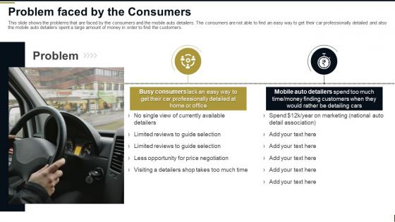 Problem faced by the consumers gleamr investor funding elevator pitch deck