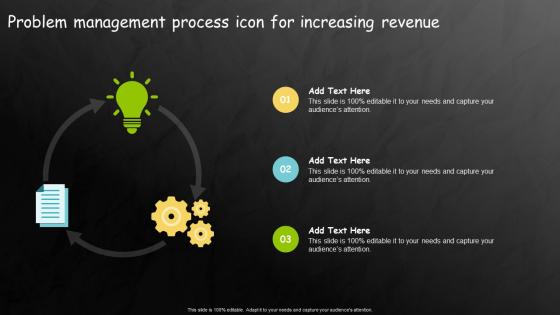Problem Management Process Icon For Increasing Revenue