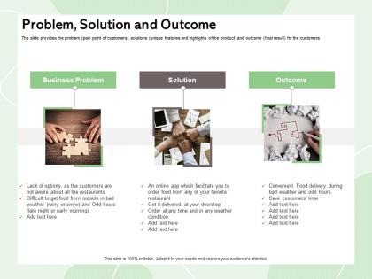 Problem solution and outcome app doorstep ppt powerpoint presentation layouts professional