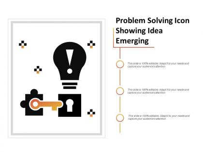 Problem solving icon showing idea emerging