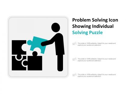 Problem solving icon showing individual solving puzzle